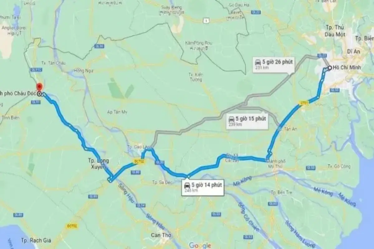 Đoạn đường đến Châu Đốc