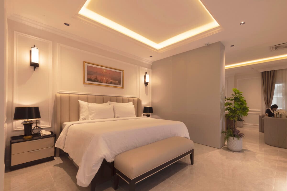 Phòng nghỉ được thiết kế tinh tế, sang trọng, đầy đủ tiện nghi